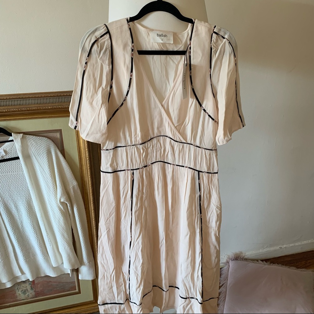 NWT Ba&sh flavie poudre midi dress size 3 10 L C0
